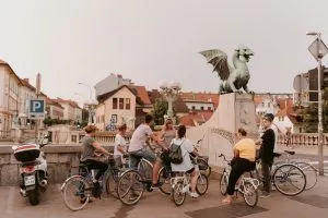 Dragon Bridge on a bike tour