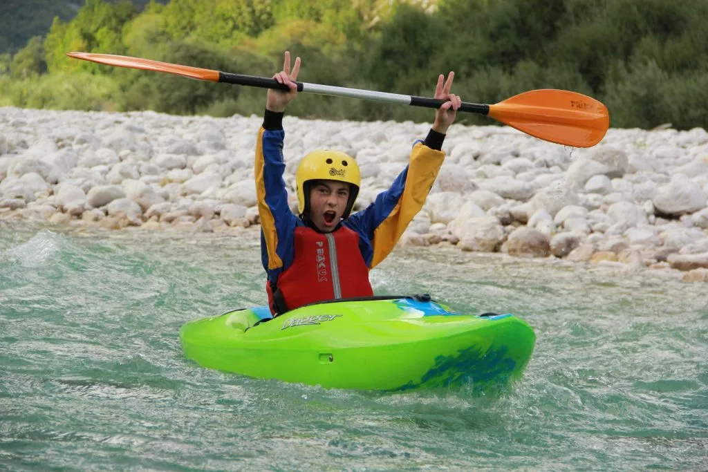 Kayaking for kids in Slovenia