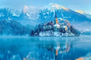 Wintersfeer in Bled